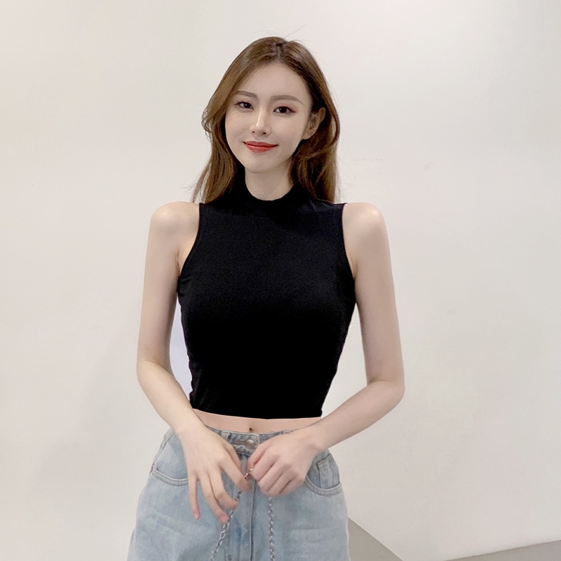 Áo Croptop thun nữ form ba lỗ ôm người body  Cotton 100% - Thương hiệu HappyFamily chính hãng  Họa tiết trơn 5 MÀU