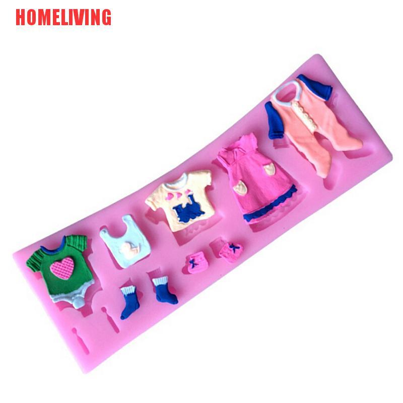Khuôn Silicone Tạo Hình Trang Trí Bánh Kem Hình Quần Áo Em Bé 3D DIY