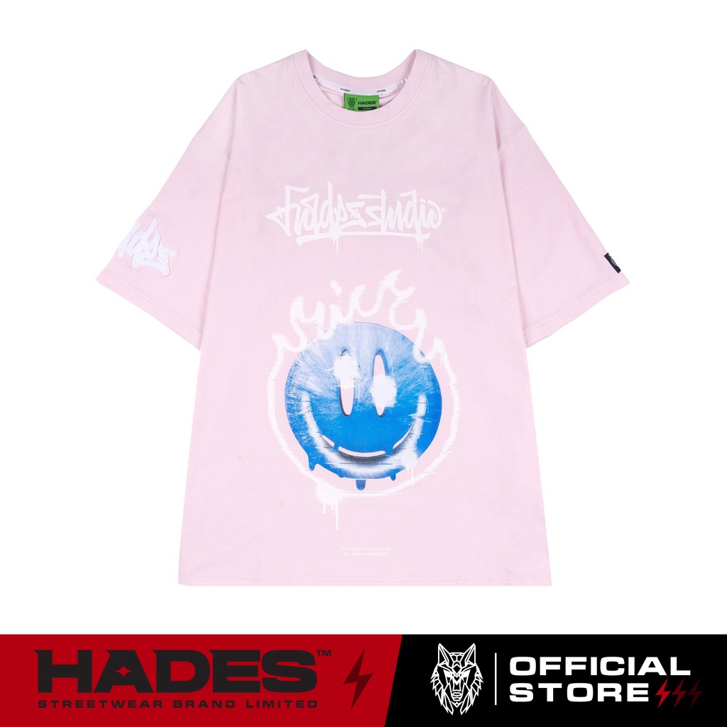 Áo Thun Tay Lỡ Unisex SMILEY ICE FLAME 100% Cotton - HADES Brand Chính Hãng | BigBuy360 - bigbuy360.vn