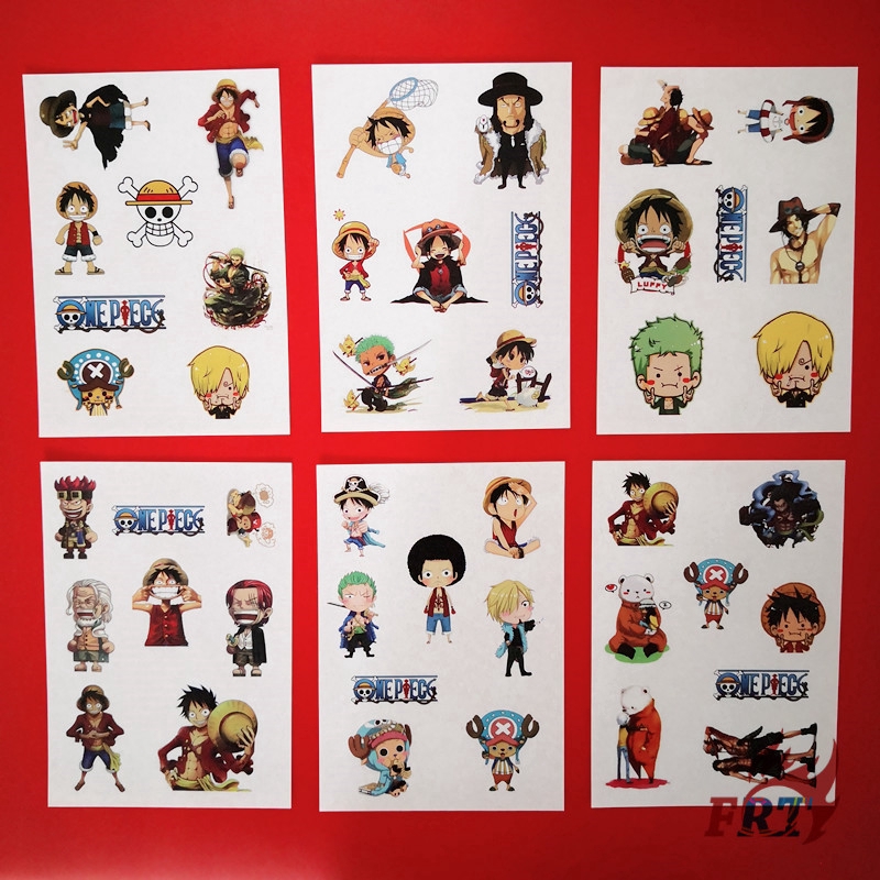 Set 6 tờ hình dán One Piece trang trí tường / sổ tay DIY