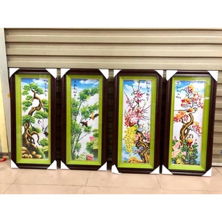 Tranh đính đá tứ quý DF526 (30 x 75 x 4 cm)