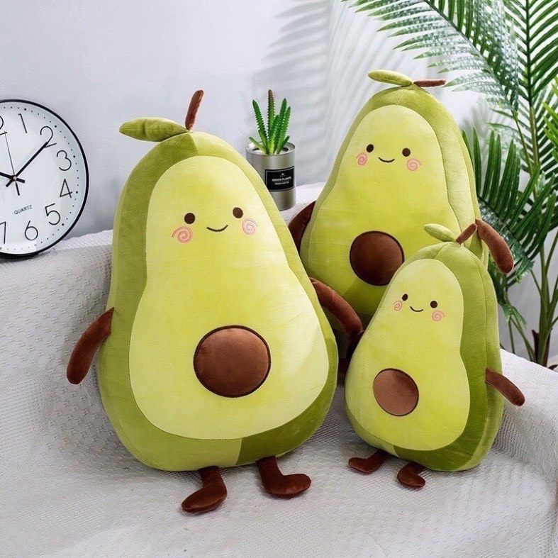 Gấu bông trái bơ tròn nhỏ siêu đáng yêu cute - Gấu ôm quả bơ dài cao cấp - Gấu chữ u kê cổ quả bơ siêu mềm mịn