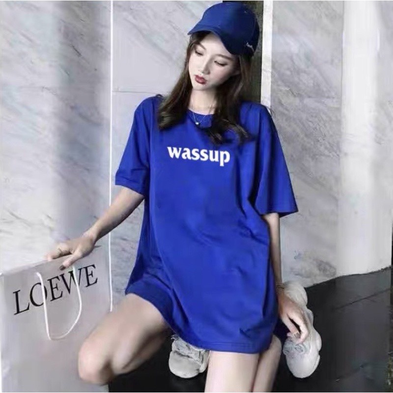 Áo thun nam nữ unisex-Áo phông WASSUP phom rộng tay lỡ dành cho nam nữ