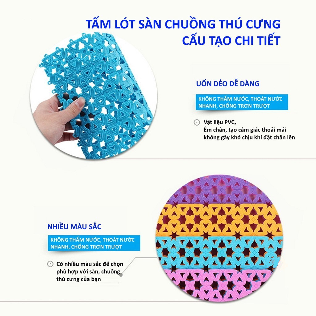 Miếng Lót Chuồng Sàn Nhựa Cho Thú Cưng Chó Mèo Chống Lọt Chân Nhiều Màu 20x30cm - iPet Shop