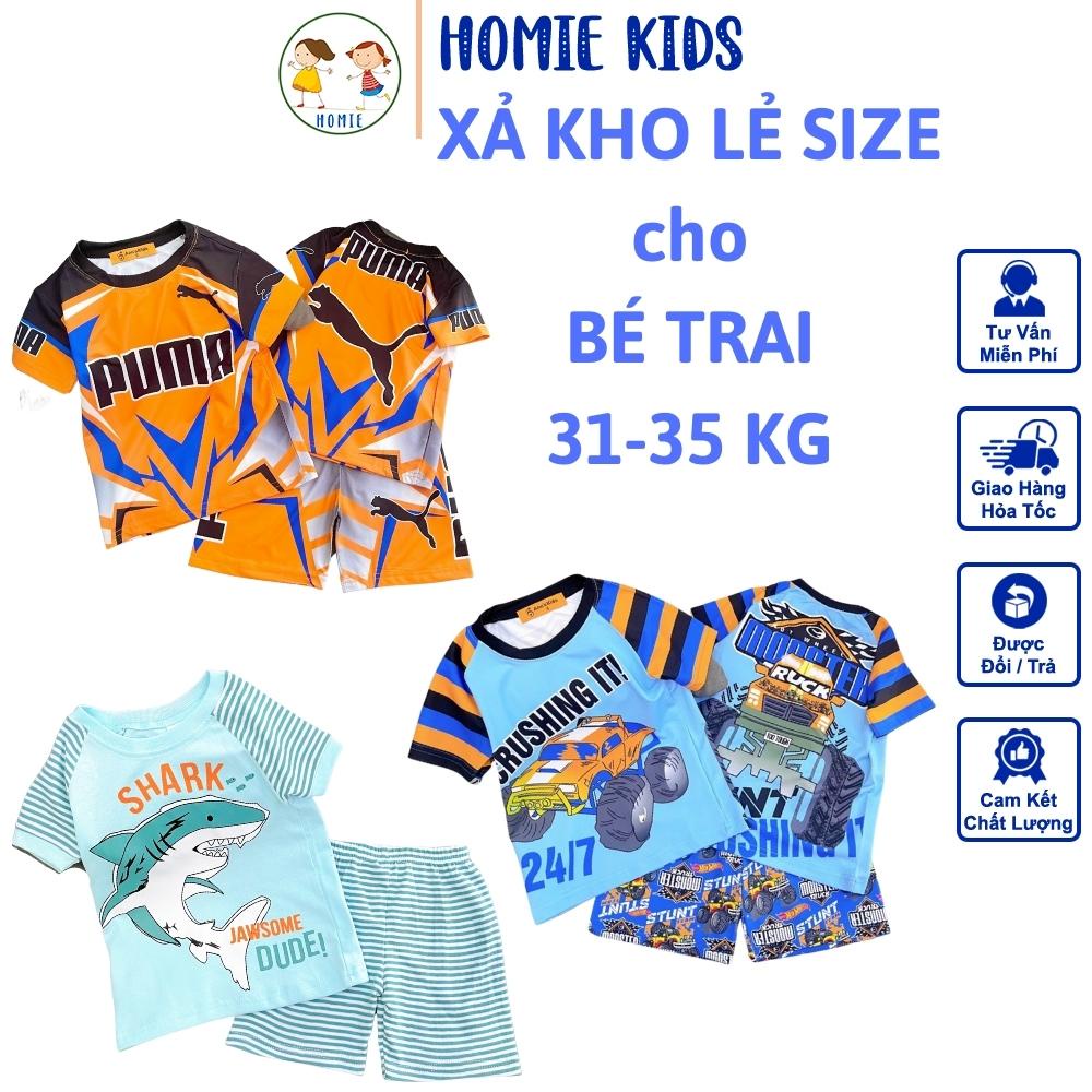 [XẢ KHO] Bộ Đồ Bé Trai 31-35 Kg Set Quần Áo Thời Trang Trẻ Em Cho Bé In Hoạt Hình Hot Trend Homie Kids TRSZ12