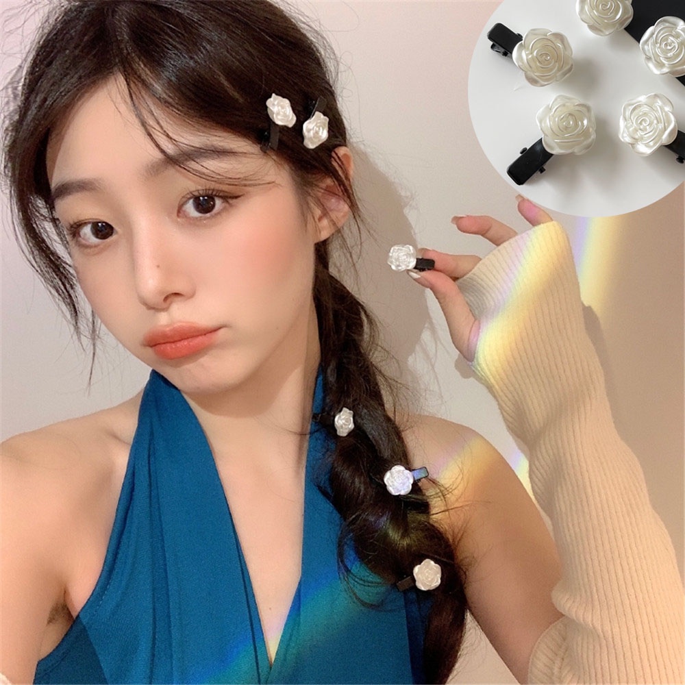 Set 5 Kẹp Tóc Mini Đính Hoa Trà Phong Cách Cổ Điển