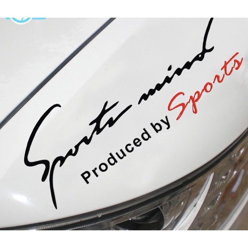 Tem dán decal Sport mind prodeced by Sports xe hơi ô tô, dài 35cm loại đẹp dài phù hợp mọi loại xe