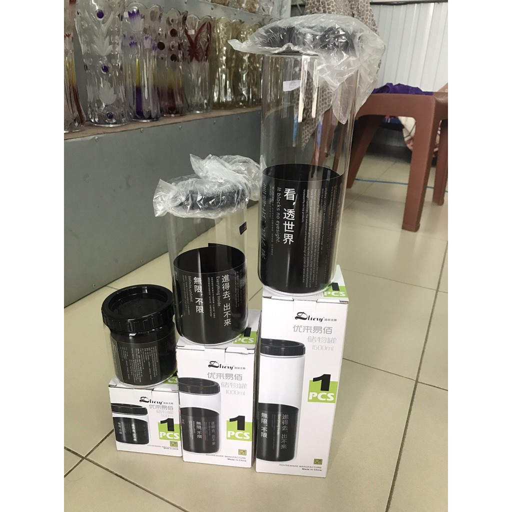 Hộp lọ hũ chai thủy tinh nắp nhựa xoáy các cỡ 500ml - 1000ml- 1500ml