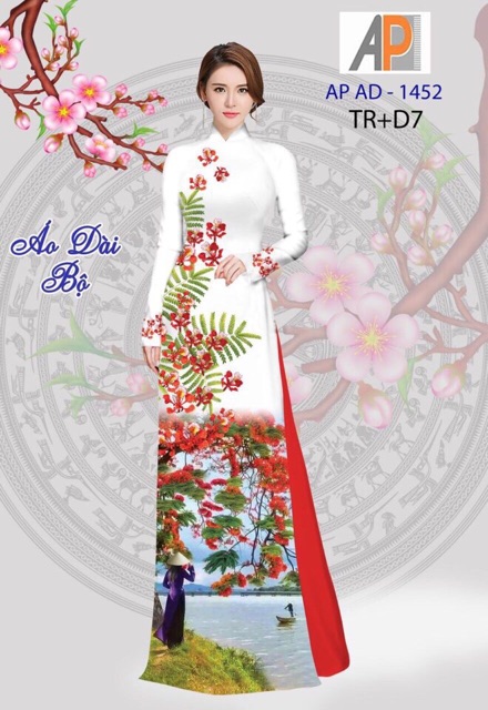 Vải áo dài hoa phượng