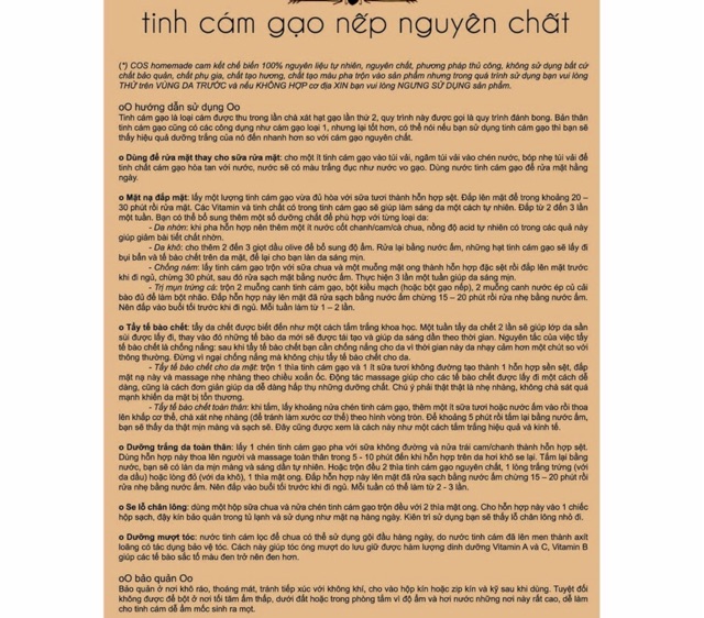 Combo Tinh cám gạo nếp cho khách