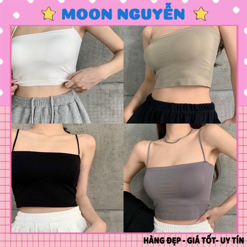 Áo bra nữ 2 dây mảnh dáng lửng croptop có mút ngực trend mới 2066