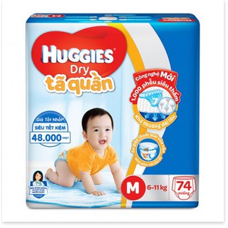 Tả Quần HUGGIES Siêu Đại Mẫu Mới  M74/ L68/ XL62/ XXL56 (Đệm Mây 4 Chiều)