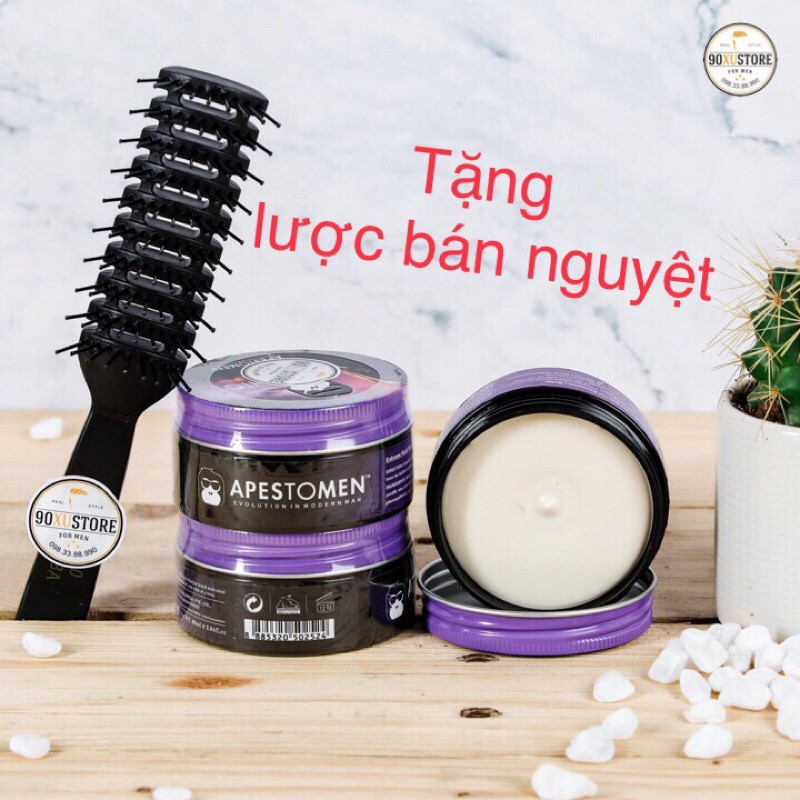 (THANH LÝ + TẶNG LƯỢC BÁN NGUYỆT ) sáp vuốt tóc chính hãng VOLCANIC CLAY - APESTOMEN