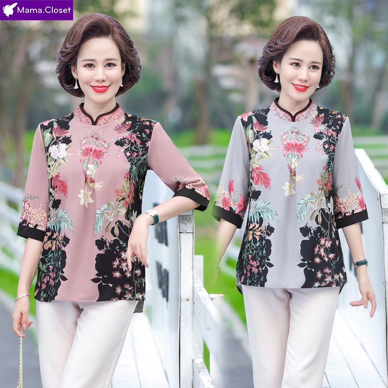 #J618 ÁO HOA VOAN LỤA QUẢNG CHÂU CAO CẤP AO TAY LỬNG CHỐNG NẮNG HÈ MÀU SẮC TRẺ TRUNG HOA NỔI BẬT NGƯỜI TRUNG TUỔI 2021