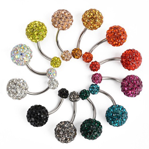 Khuyên đính đá quý dạng tròn cho cho rốn