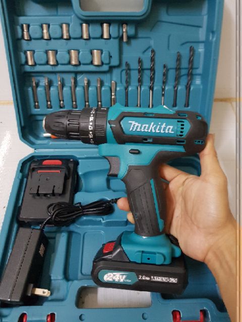 KHOAN PIN 24V MAKITA CÓ BÚA ( ĐÂY ĐỦ PHỤ KIỆN)