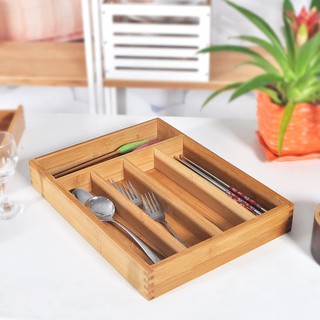 Khay gỗ 5 ngăn đựng muỗng đũa nĩa tiện lợi（抛货）