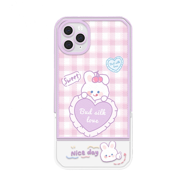 Ốp lưng iphone Ốp Điện Thoại tpu In Hình Thỏ Hoạt Hình Có Giá Đỡ Ẩn Cho iphone 13Promax / 12 / xs / xr / 7 / 8 / RK CASE