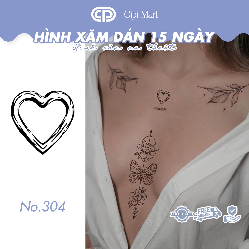 CIPI MART - Hình xăm tạm thời 15 NGÀY - chống nước, cọ xát 304
