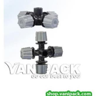 Béc phun sương 4 tia màu xám ống nối 5mm BB-4T (Bịch 10 cái)