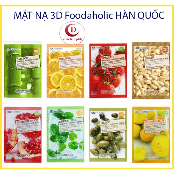 [KOREA]Mặt nạ dưỡng da 3D Foodaholic Mask dưỡng da Hàn Quốc ( lẻ 1 miếng)