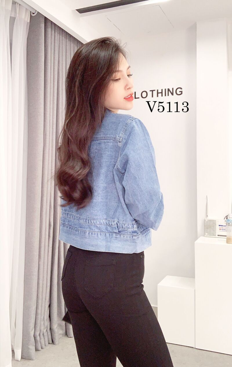 Áo khoác Jeans nữ 2 túi trước ngực LIIN Clothing V5113 | BigBuy360 - bigbuy360.vn