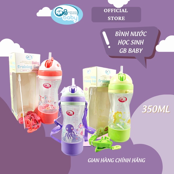 Bình uống nước cho bé đi học phù hợp với cả học sinh GB Baby 350ml Chính hãng