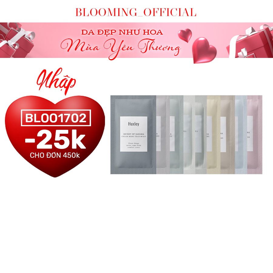Sample Miếng Kem Dưỡng và Tinh Chất Huxley (1ml/ miếng)