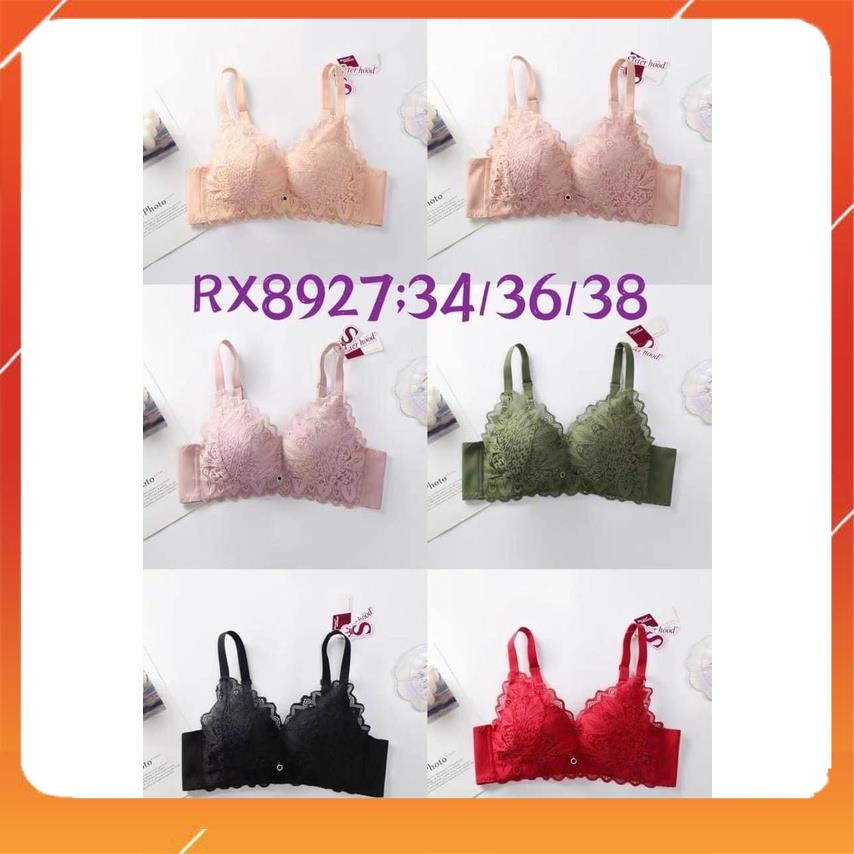 Áo lót nữ ren cao cấp không gọng quai to bản ôm gọn ngực đệm mút dày họa tiết hoa A9953