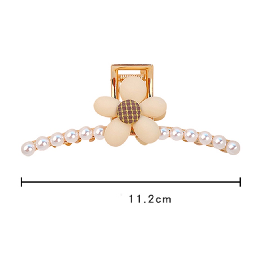 Kẹp tóc càng cua trang trí bông hoa/ trái tim đính ngọc trai nhân tạo thời trang dành cho nữ