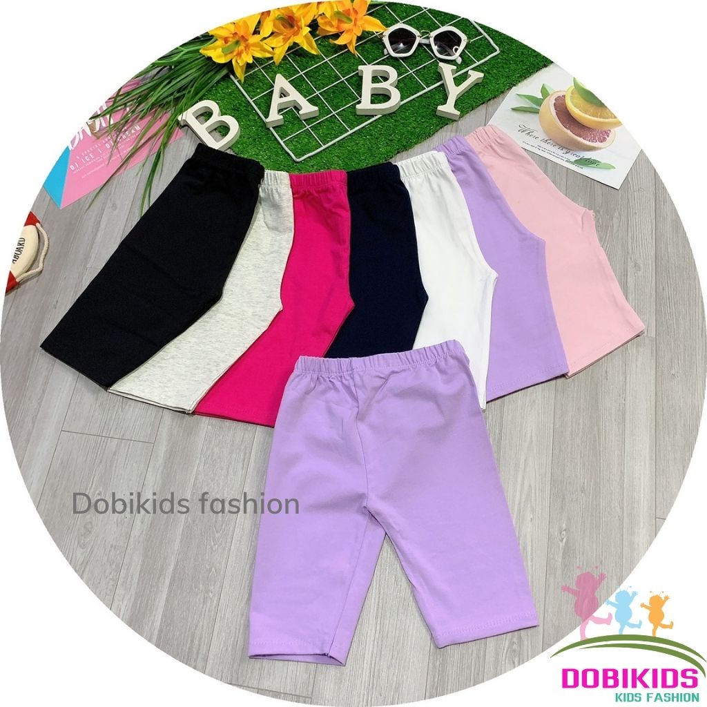 Quần legging lửng cho bé combo 3cái thun cotton co giãn 9-20kg