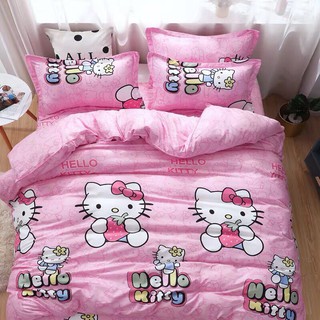 Bộ Vỏ Chăn Ga Gối Nhập Khẩu Cotton Poly Hello Kitty