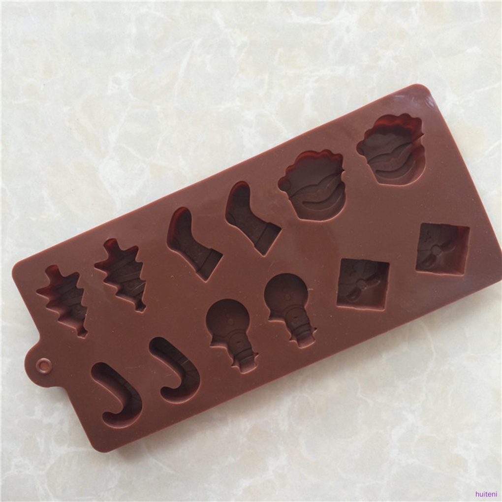 Khuôn Silicone Làm Socola / Bánh Quy Hình Vớ Giáng Sinh