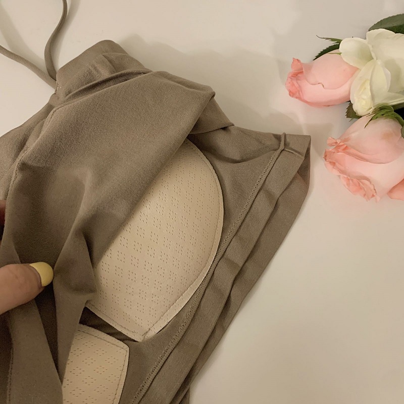 DUNEA Áo Hai Dây Không Đường May Kiểu Dáng Đơn Giản Thời Trang Dành Cho Nữ