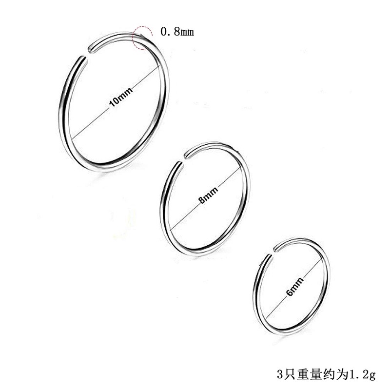 Khuyên Mũi Tròn Bằng Thép Không Gỉ Cá Tính Cho Nam Nữ