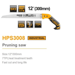 Đồ nghề ingco cưa cành cầm tay lưỡi thẳng 12"/300mm hps3008