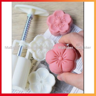 [TẶNG 1 BỘ 2020] Khuôn bánh trung thu 2 Hoa Đào 5 cánh 50g cao cấp, mẫu mới 2021 - MaBaker