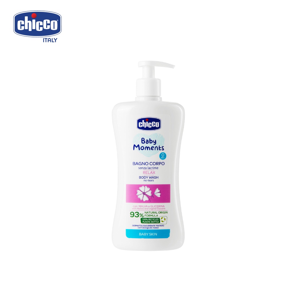 Sữa tắm gội CHICCO 500ml, sữa tắm gội hoa cúc cấp ẩm làm mềm da tóc cho bé - Monnie Kids