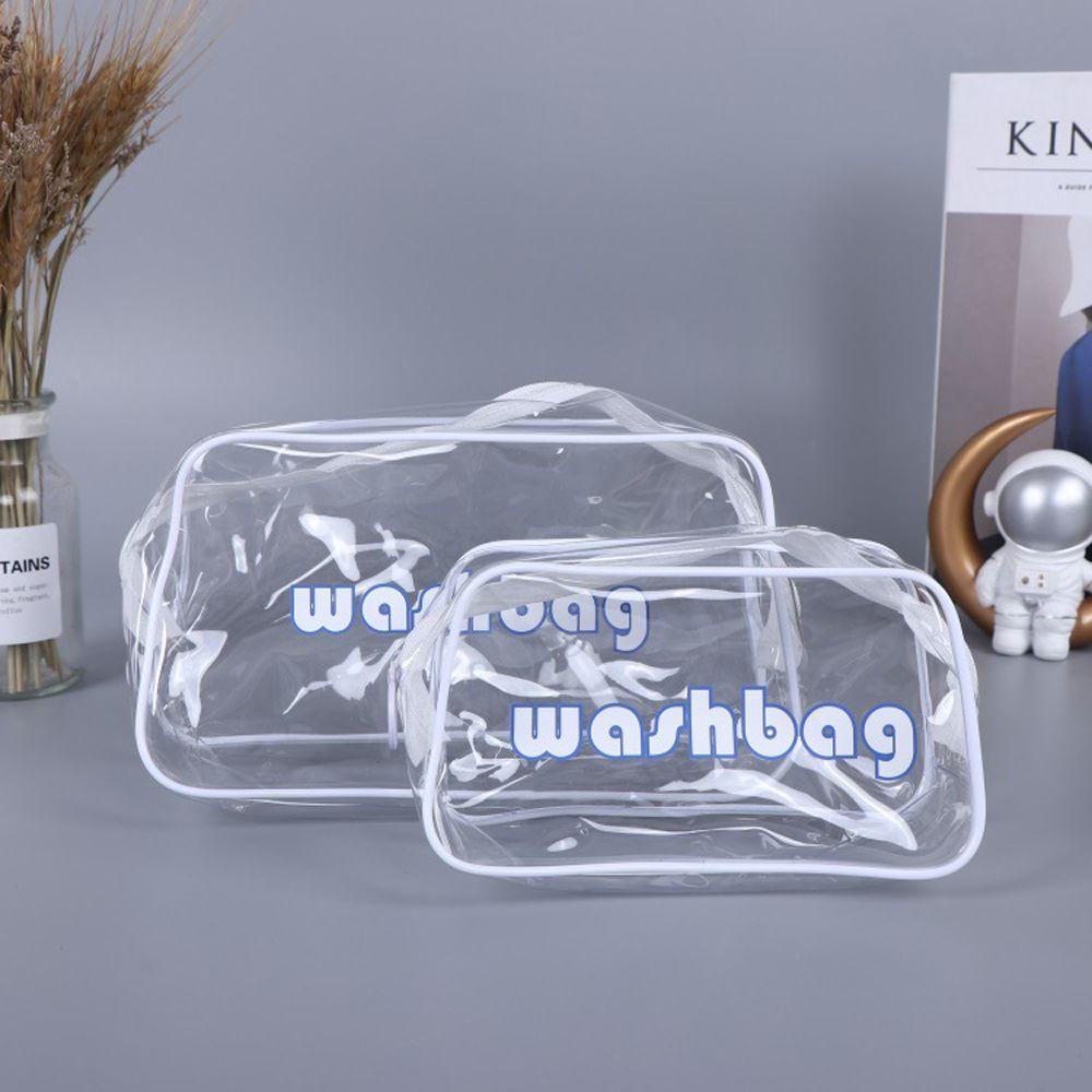 Túi Đựng Mỹ Phẩm Trong Suốt In Chữ Chống Thấm Nước Đa Năng