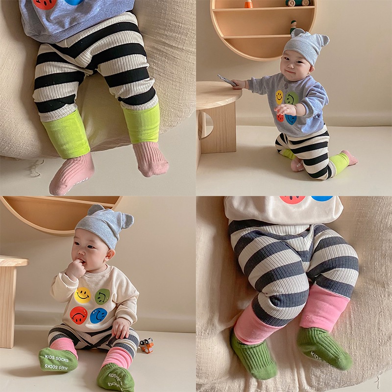 Quần Legging Kẻ Sọc Nhiều Màu Sắc Cho Bé