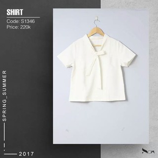 (100% tự chụp) Sơ mi cổ thắt nơ