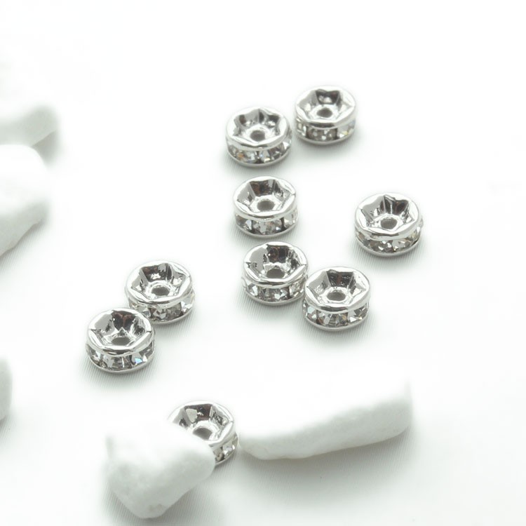 [C1C1] Phụ kiện trang sức (DIY) - 20 Chốt chặn hạt đính đá tròn ngăn cách hạt làm vòng cổ vòng tay