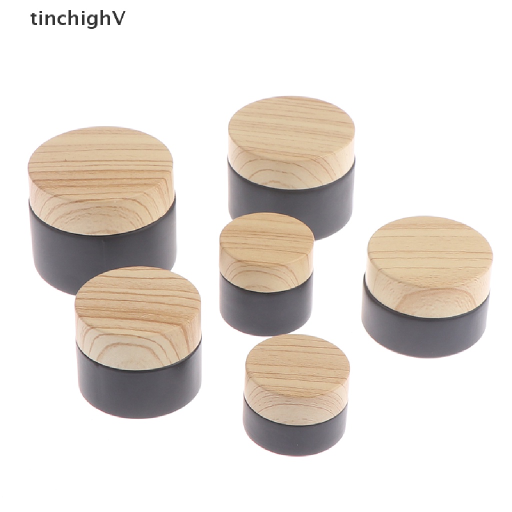 Hũ Thủy Tinh Rỗng Đựng Kem / Mỹ Phẩm Có Nắp Họa Tiết Vân Gỗ