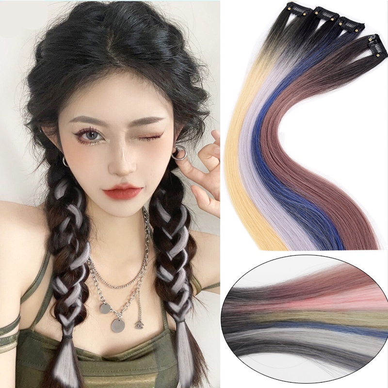 Tóc Giả Thẳng Dài 24 "Nhuộm Màu Ombre Bằng Sợi Tổng Hợp Chịu Nhiệt Độ Cao