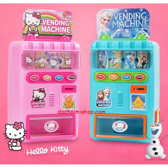 Đồ chơi Máy bán nước tự động Elsa | Kitty | Cô bé dâu tây  Có dùng pin