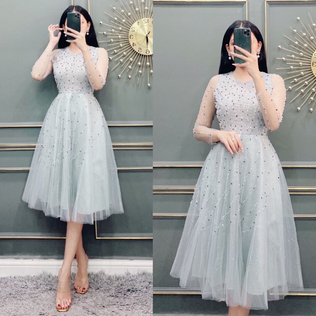 ẢNH VÀ VIDEO THẬT 1000%   Đầm xoè kết đá