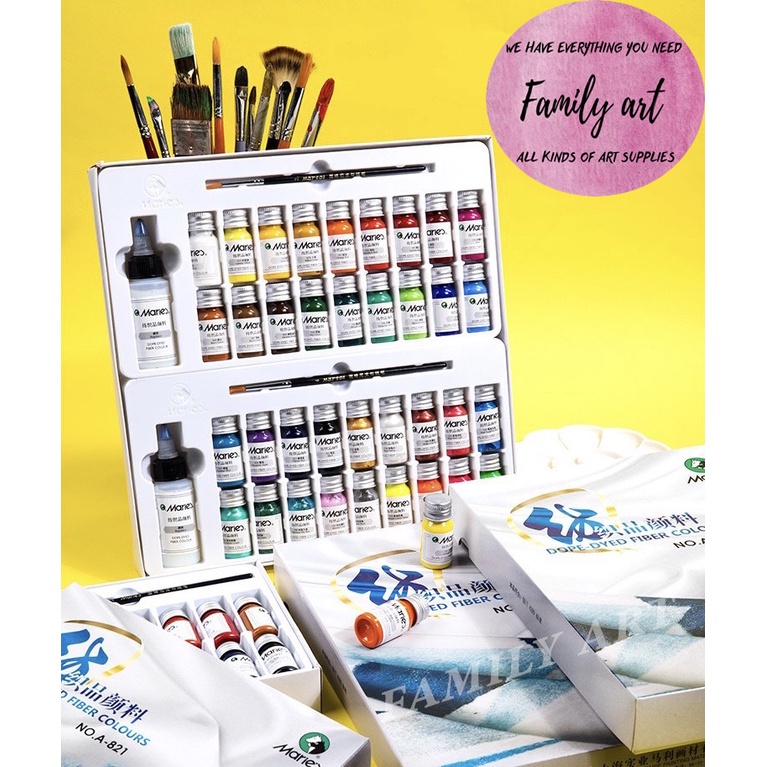 Bộ màu acrylic Marie's vẽ vải, vẽ giày - bộ 12/18/24/ màu + phụ kiện