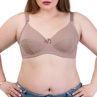 Women Large Cup Solid Color Bow Bra Underwired Push Up Full Coverage Underwear Áo ngực