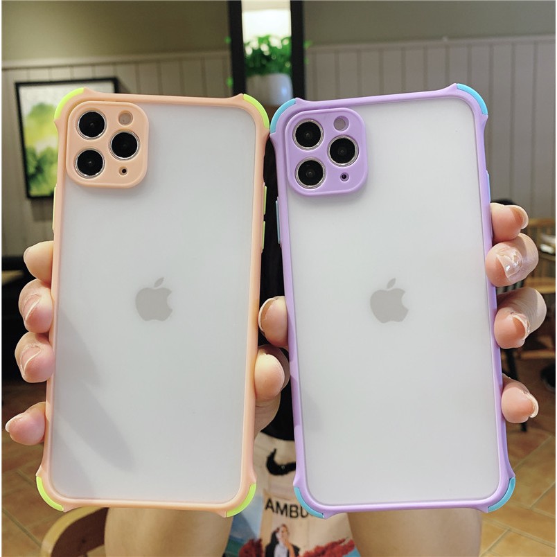 Ốp điện thoại trong suốt mặt nhám có đệm khí chống sốc cho iPhone 11 Pro Max iPhone 7 8 6 6S Plus iPhone XR XS Max