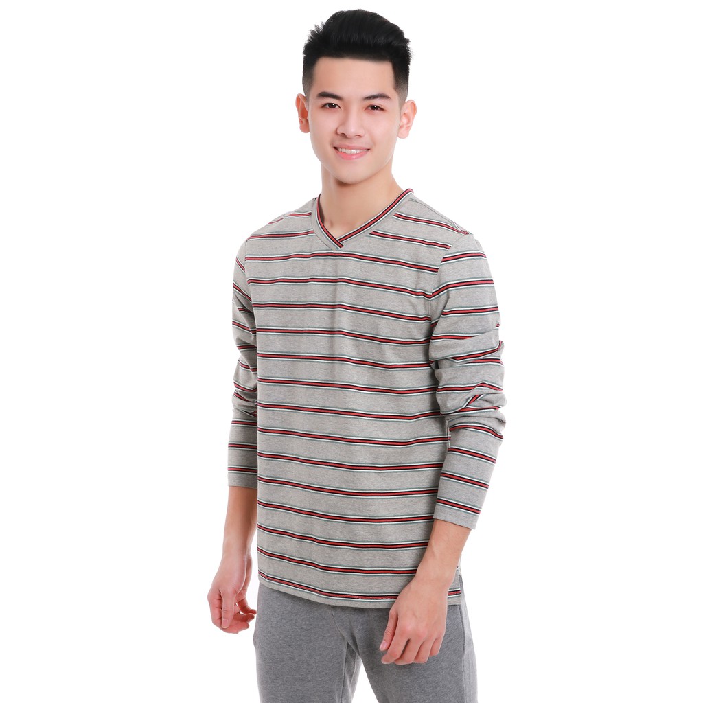 Áo thu đông nam Narsis D9026 màu ghi đỏ